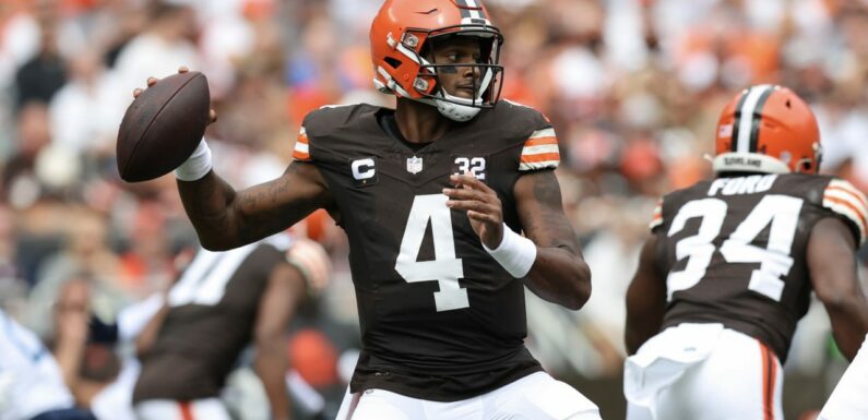 Browns QB Deshaun Watson (shoulder) questionable to play vs. Ravens on Sunday