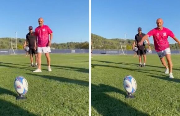Ex-Man Utd star links up with France Rugby World Cup squad as video goes viral