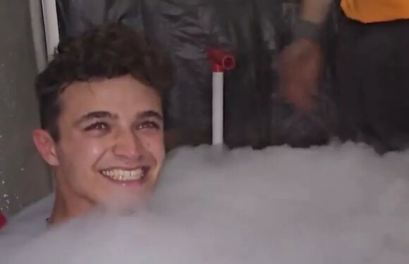 Lando Norris climbs into ice cauldron at Singapore GP and absolutely loves it