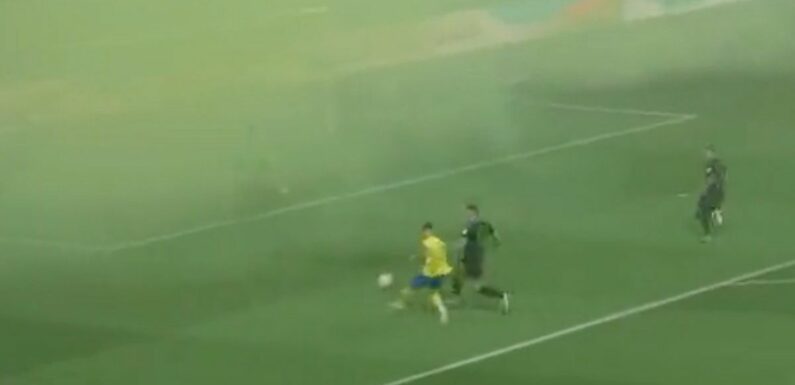 Ronaldo scores while keeper can’t see through ‘Undertaker’s entrance’ smoke