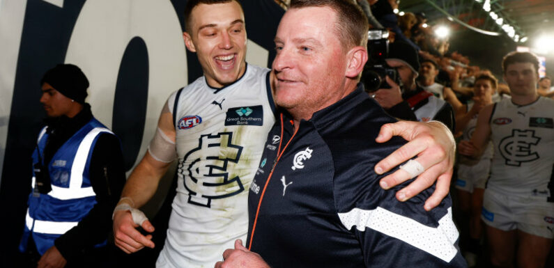 The fans were baying for blood. Here’s how Michael Voss survived at Carlton
