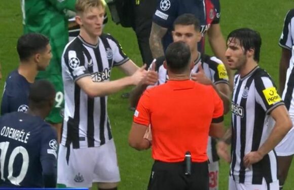 Fans joke Darren England is on VAR as Newcastle wait ages for goal confirmation
