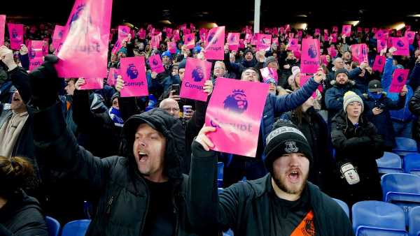 IAN HERBERT: Goodison Park was febrile and tense as Everton fans raged