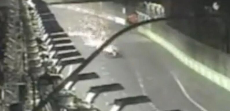 Las Vegas CCTV footage shows the moment manhole mangled Carlos Sainz’s Ferrari
