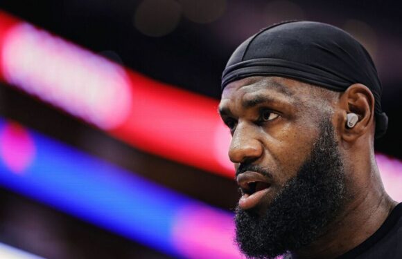 LeBron James comically interrupts F1 star Esteban Ocon interview at NBA game