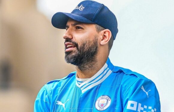 Sergio Aguero dons ’embarrassing’ full Man City outfit at F1’s Abu Dhabi GP