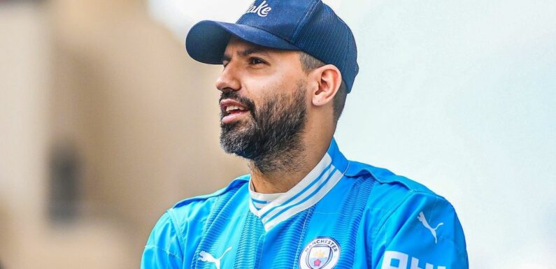 Sergio Aguero dons ’embarrassing’ full Man City outfit at F1’s Abu Dhabi GP