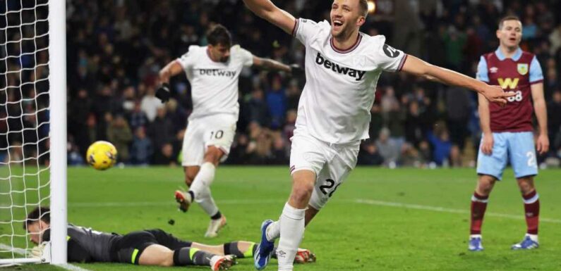 Tomas Soucek breaks Burnley hearts with late winner as West Ham secure comeback win