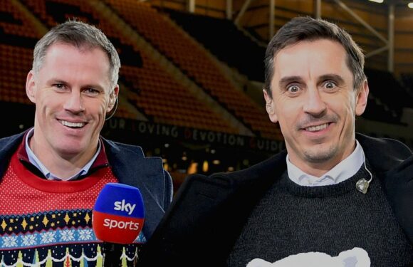 Carragher trolls Neville with ‘arrogant’ Christmas jumper but fans fear ‘jinx’