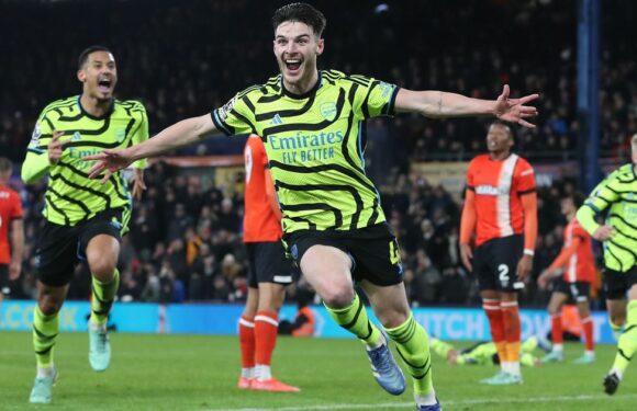 Declan Rice’s last-second winner at Luton sees Arsenal fans insist ‘title is on’
