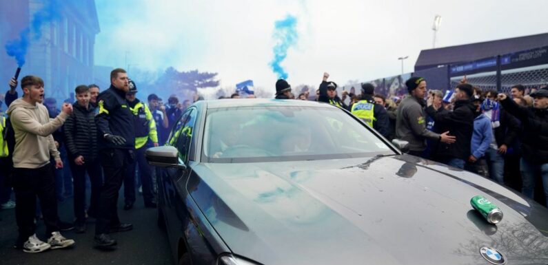 Ipswich fans chuck beer at Delia Smith’s car and light flares before derby clash