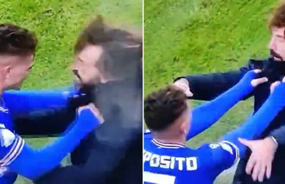 Juventus icon Andrea Pirlo gets the life shaken out of him in mad celebration