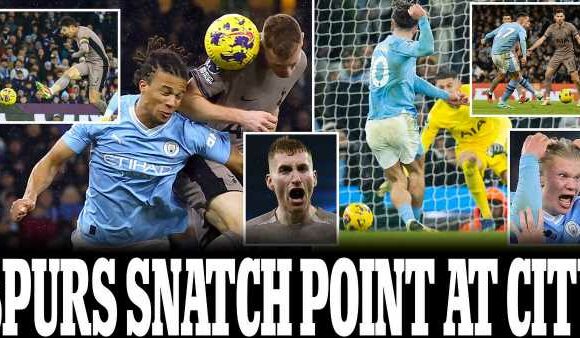 Man City 3-3 Spurs: Kulusevski's 90th-minute header earns Spurs point