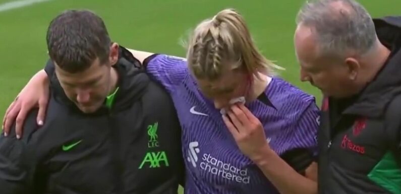 Man Utd and Liverpool stars in nasty clash with ace left covered in blood